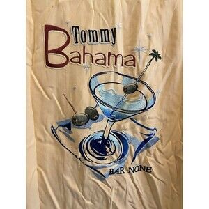 Tommy Bahama Martini Bikinitini Embroidered Silk Shirt Men’s Medium Black